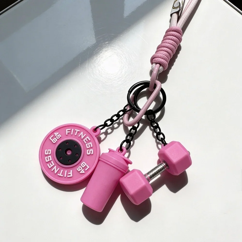 Pinkness Fitness Keychain Set w/ Wristlet bracelet
